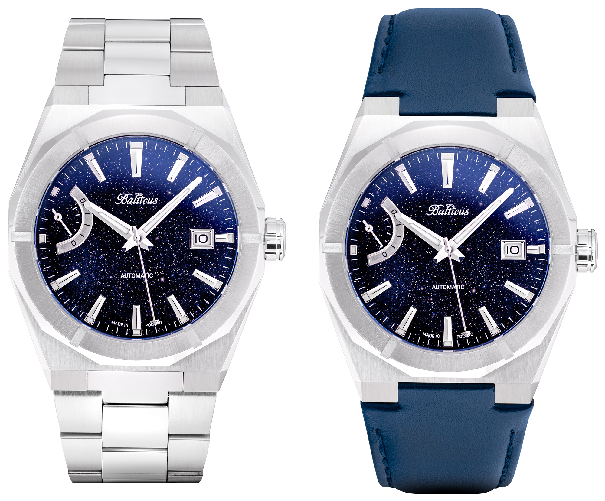 Balticus BALSDSPRA-P Gwiezdny Pył Gwiezdny Pył 40mm Awenturyn Power Reserve Automatic zegarek męski sportowy szafirowe