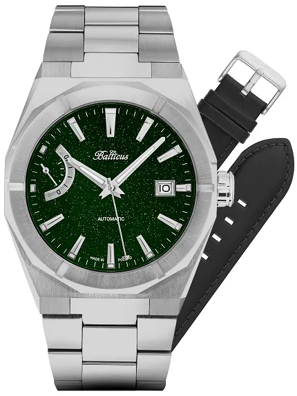 Balticus BALSDSPRGA Gwiezdny Pył Gwiezdny Pył 40mm Zielony Power Reserve Automatic - zdjęcie 1