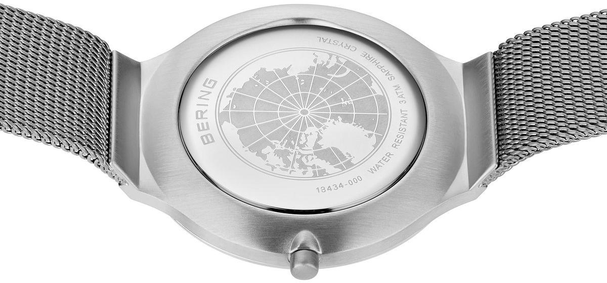 Bering 18434-000 zegarek srebrny klasyczny Ultra Slim bransoleta