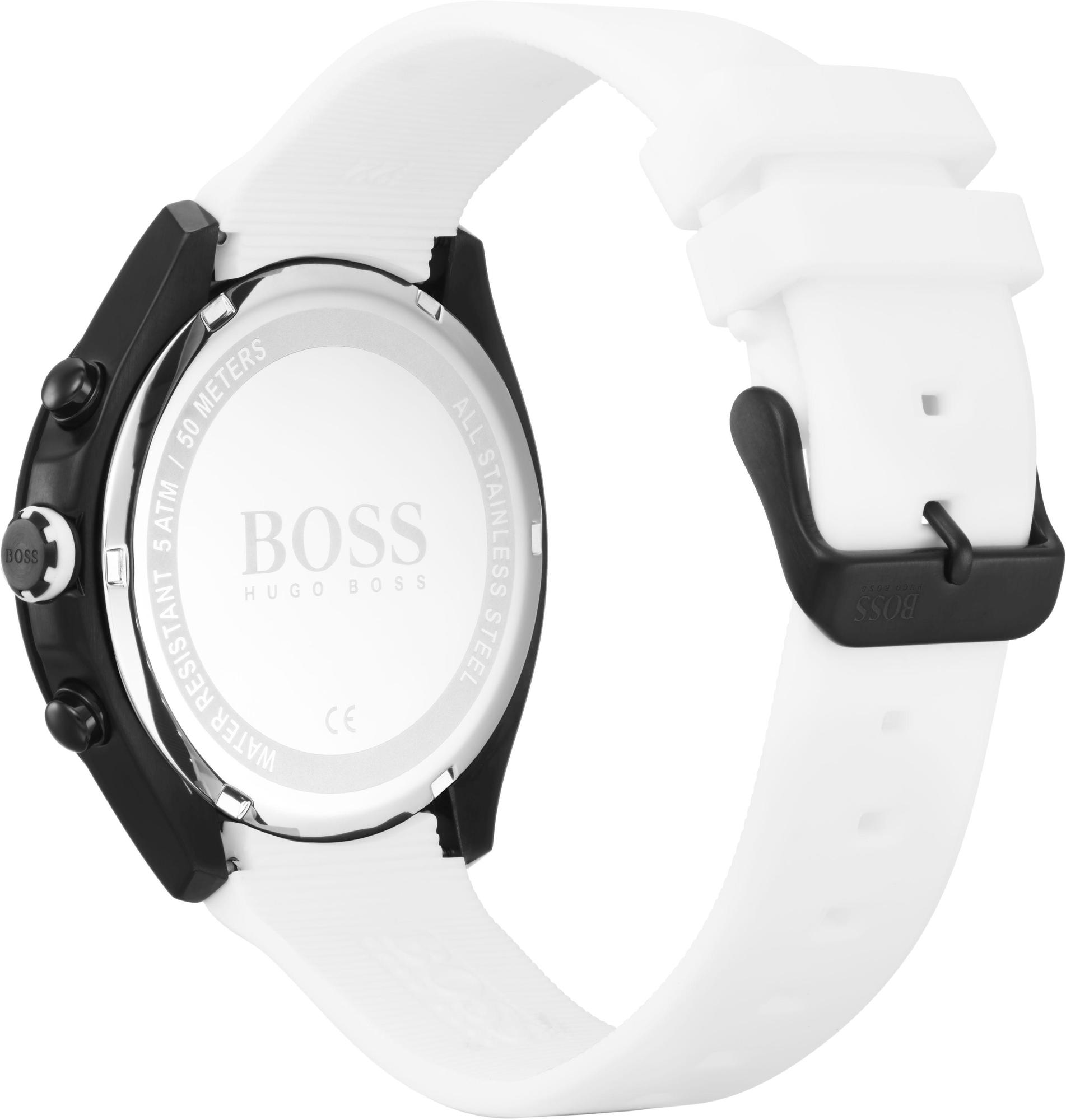 Boss 1513718 zegarek srebrny fashion-modowy Męskie pasek