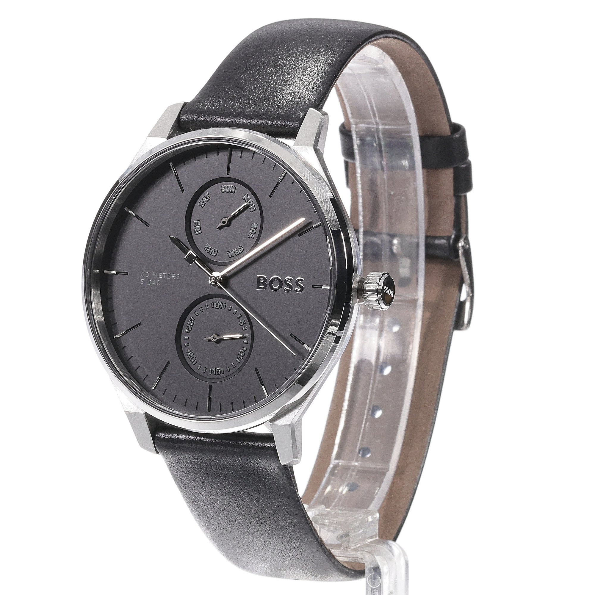 Boss 1514102 zegarek srebrny klasyczny Męskie pasek