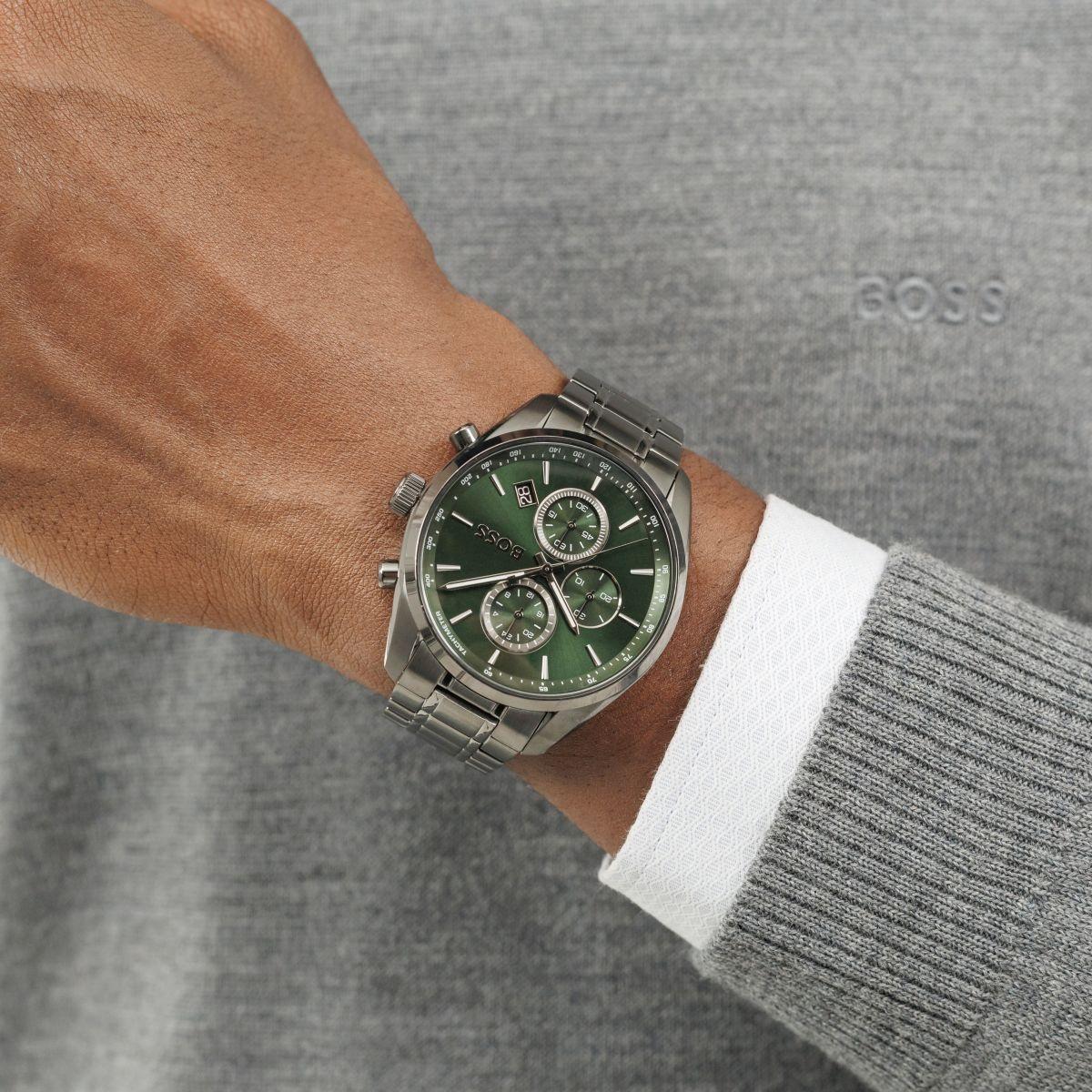 Boss 1514228 zegarek szary klasyczny Męskie bransoleta - miniatura 5