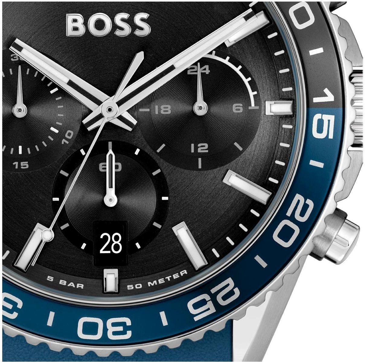 Boss 1514245 zegarek srebrny sportowy Męskie pasek