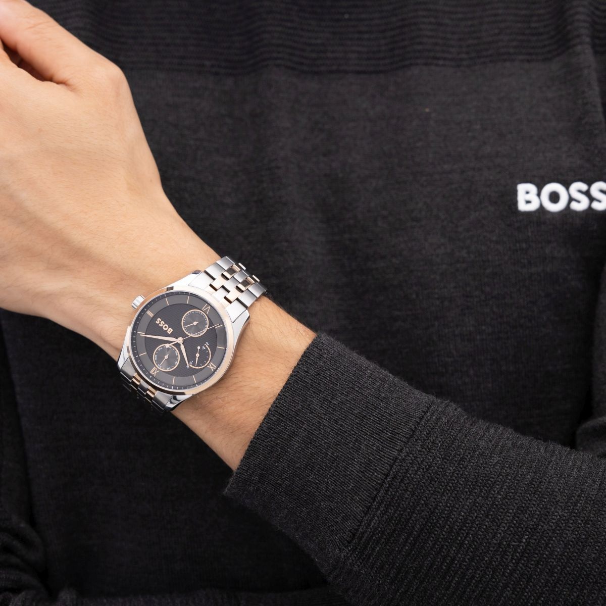Boss 1514275 zegarek srebrny klasyczny Męskie bransoleta - miniatura 5