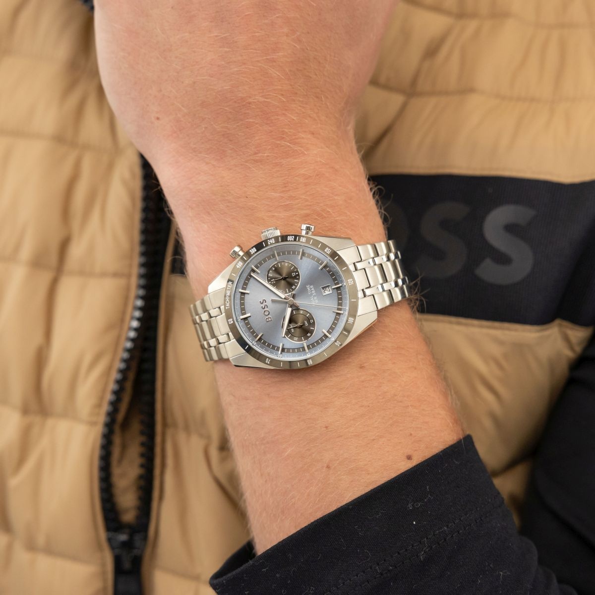 Boss 1514286 zegarek czarny sportowy Męskie bransoleta - miniatura 5