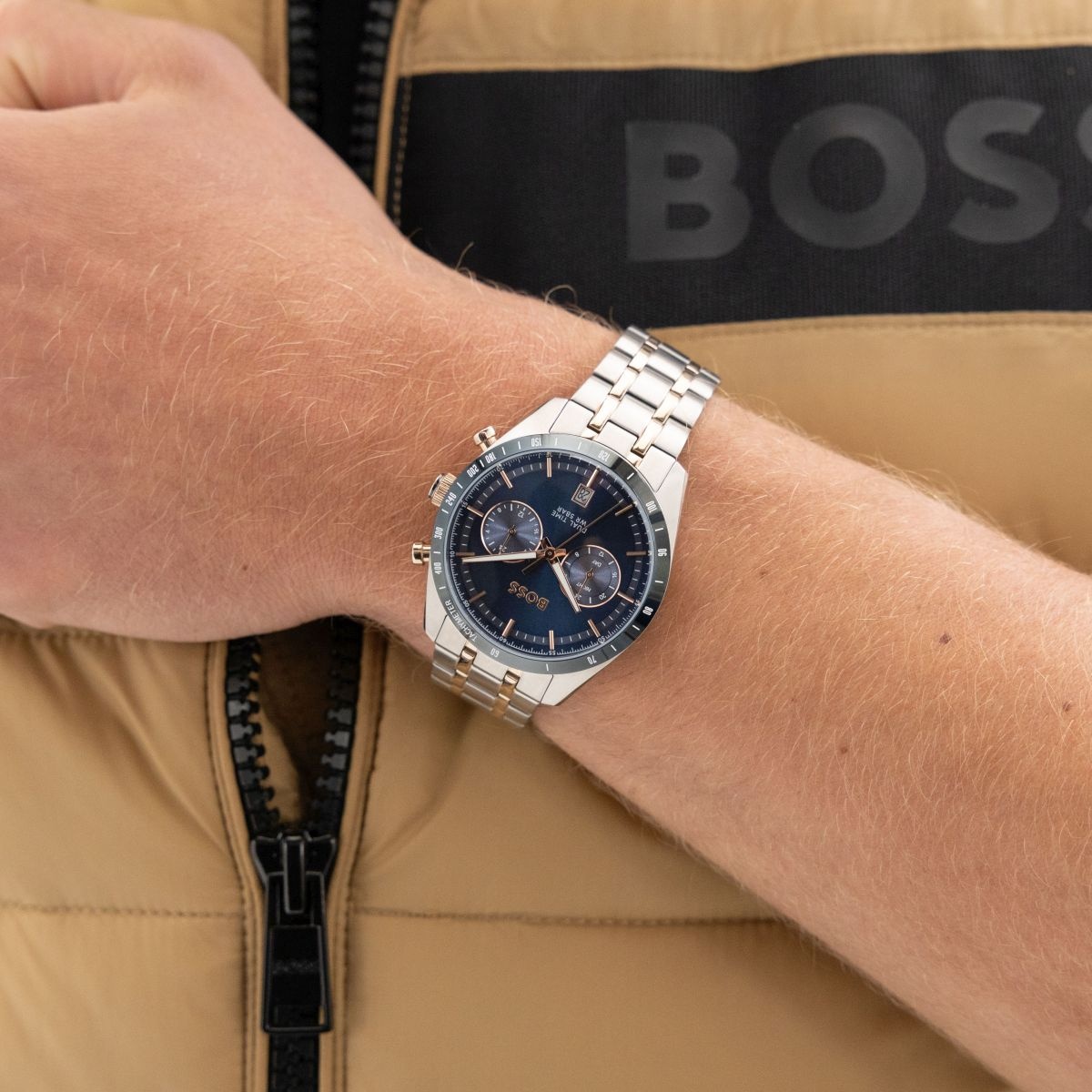 Boss 1514288 zegarek srebrny klasyczny Męskie bransoleta - miniatura 5