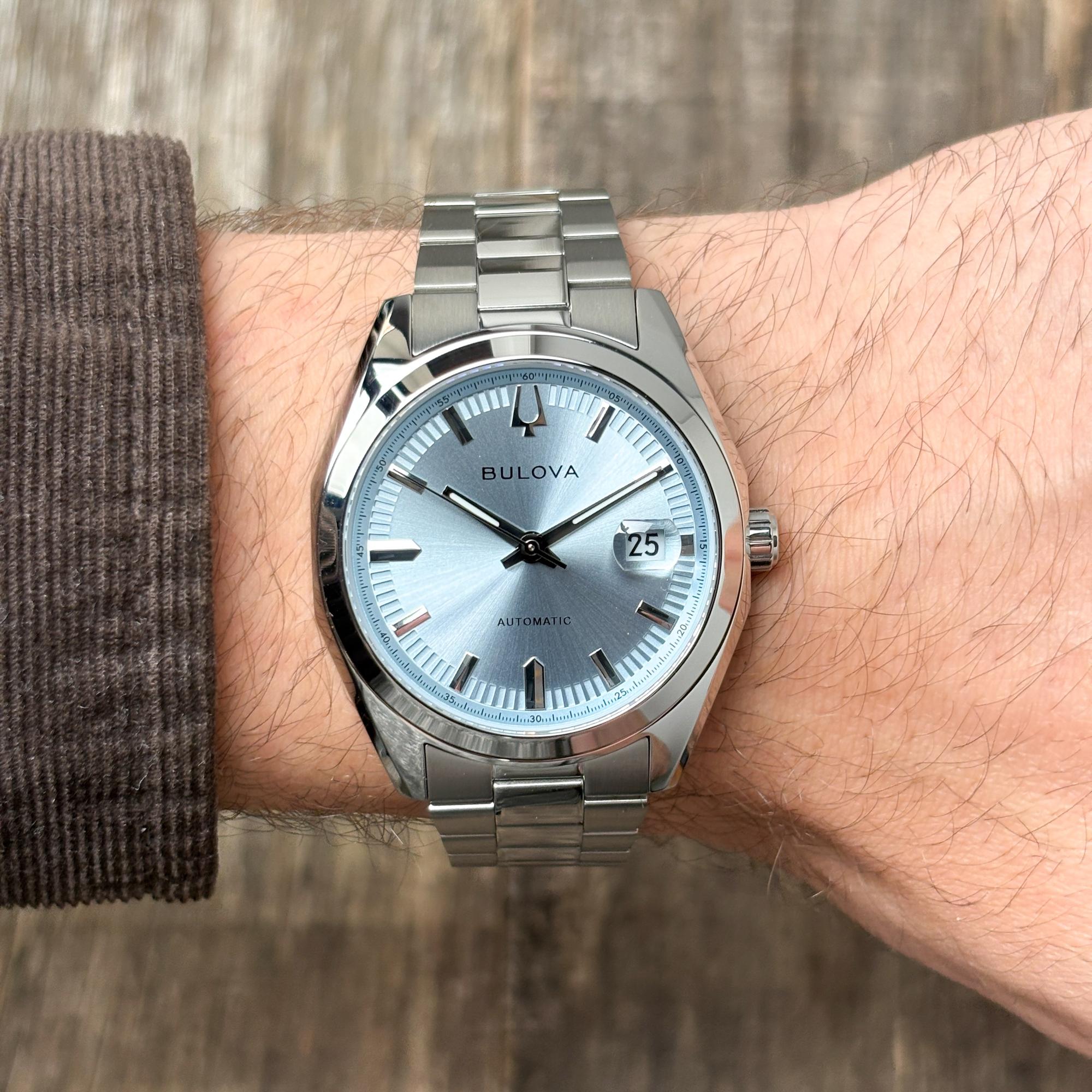 Bulova 96B469 Surveyor Automatic zegarek męski klasyczny szafirowe - miniatura 8