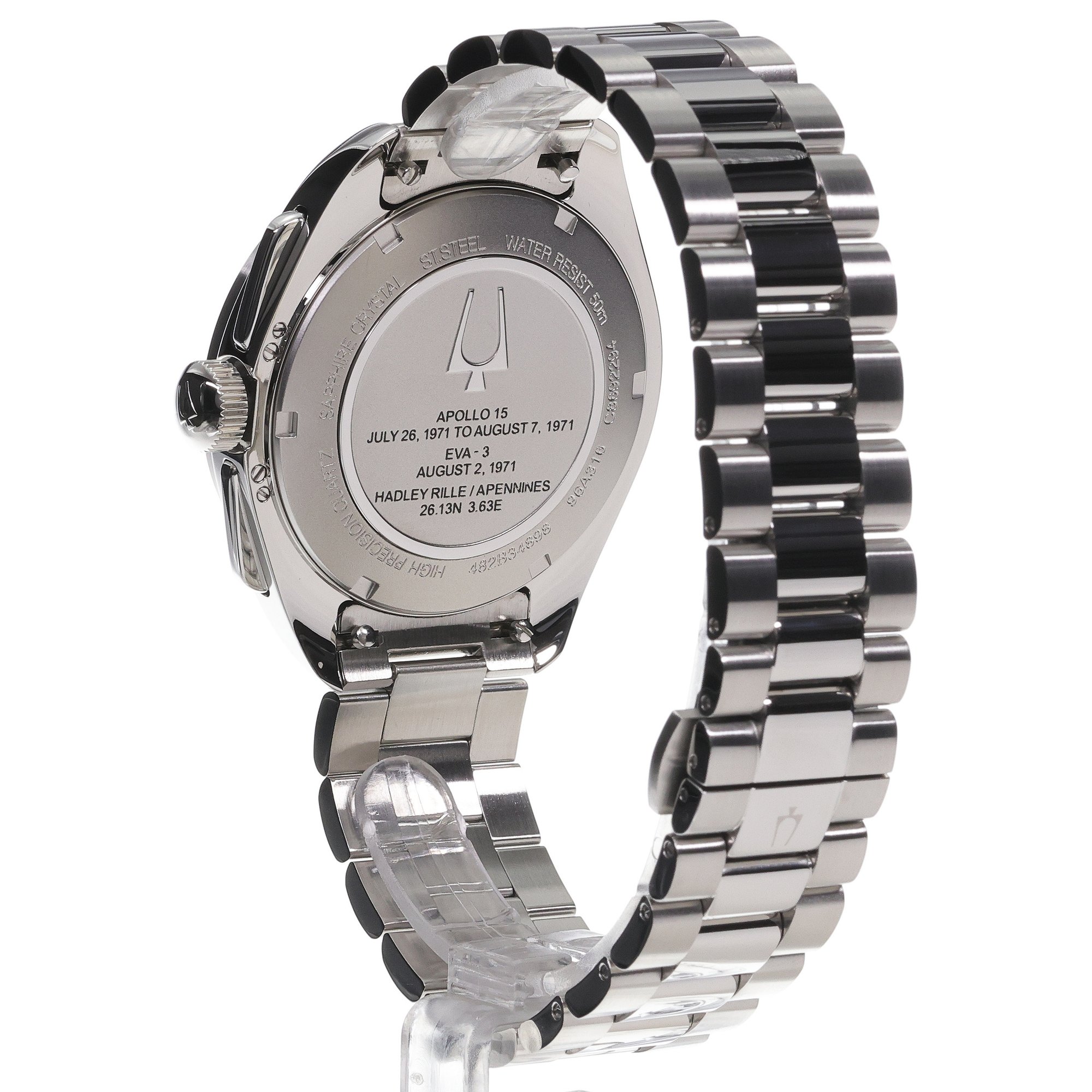 Bulova 96K115 Lunar Pilot 43mm Archive Series sportowy zegarek srebrny