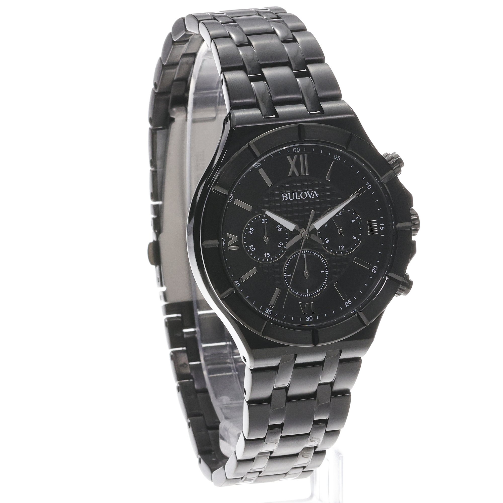 Bulova 98A242 zegarek czarny sportowy Męskie bransoleta