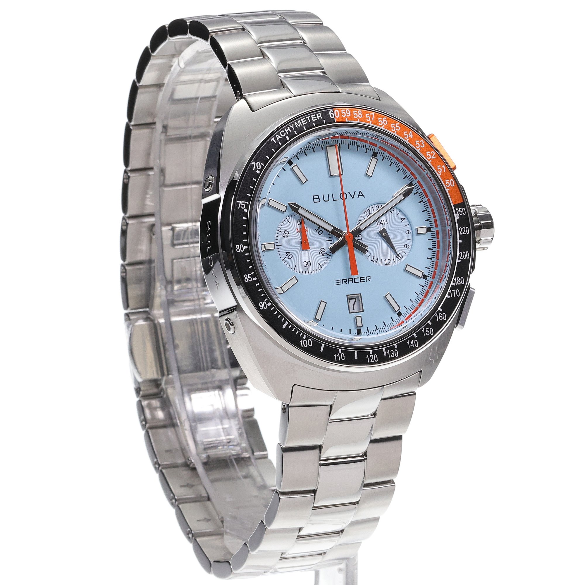 Bulova 98B432 zegarek srebrny sportowy Męskie bransoleta - miniatura 3