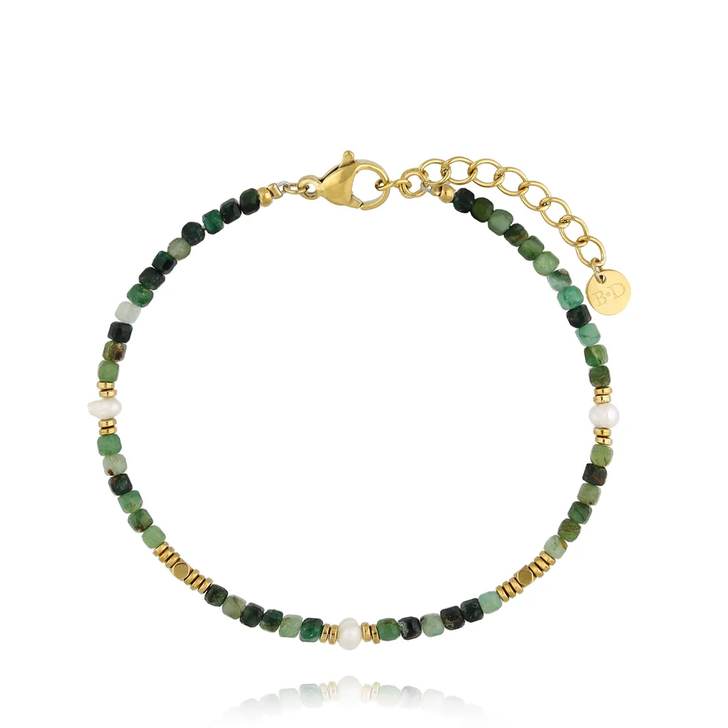 Bransoletka z zielonymi jadeitami Serenity By Dziubeka BPA0458 