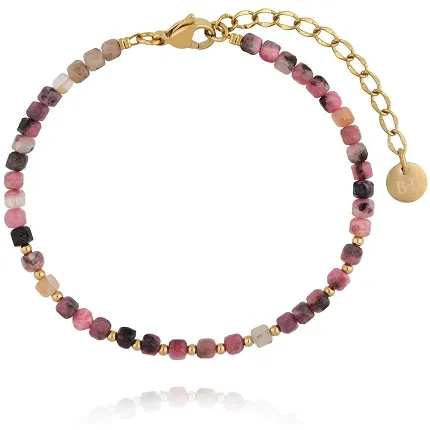 By Dziubeka BPA0752 Bransoletka z fasetowanymi rodonitami - zdjęcie 1