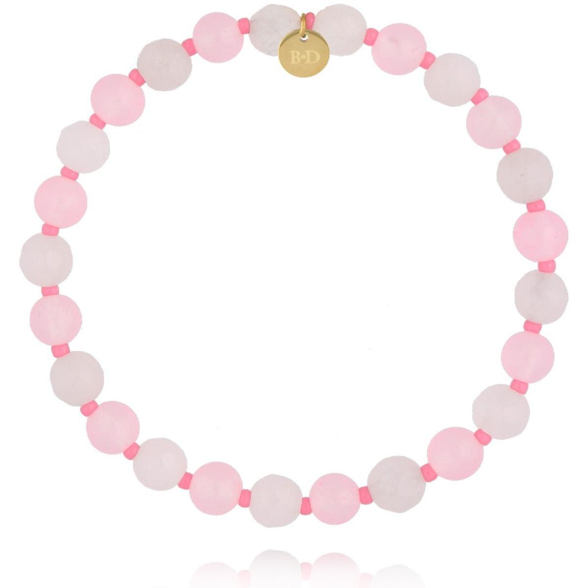 Bransoletka różowa z jadeitami By Dziubeka BSC2335 