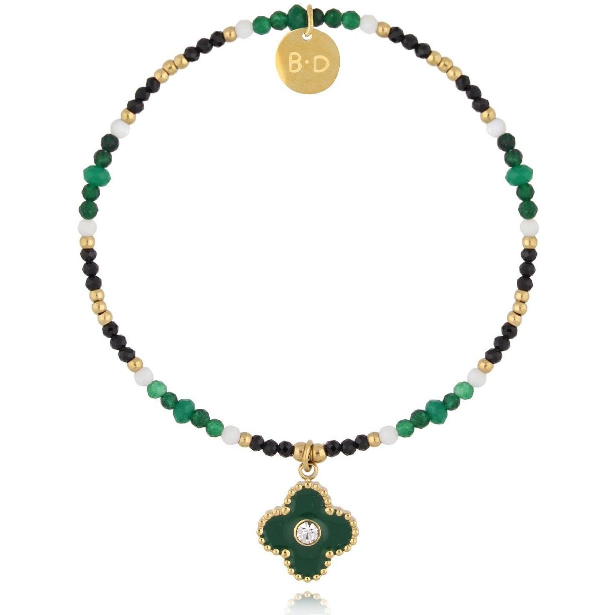 Bransoletka z zieloną koniczynką Evergreen Clover By Dziubeka BTW2917 