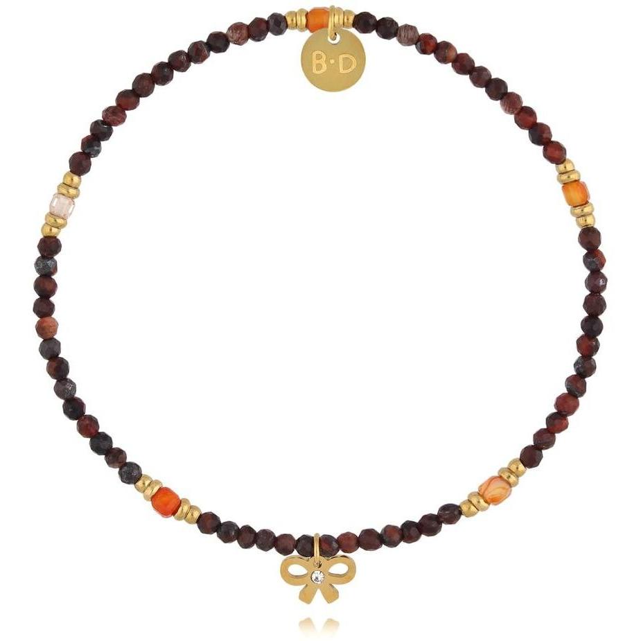 Bransoletka z karneolami i kokardką By Dziubeka BTW3304 
