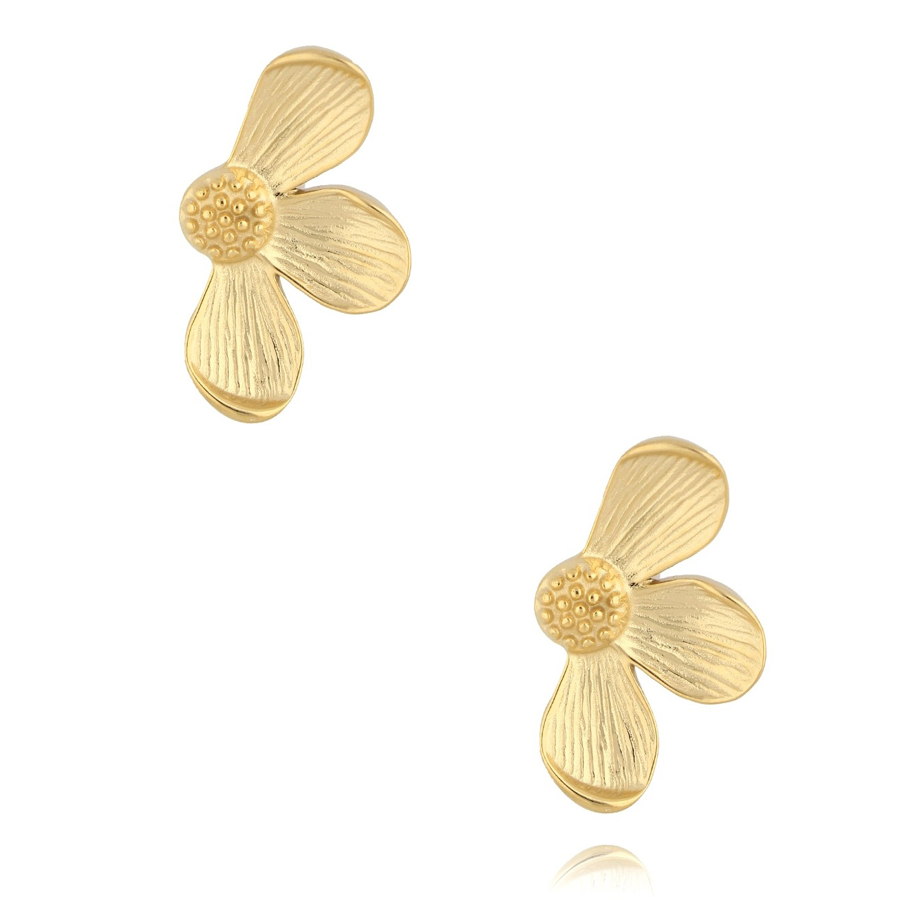 Kolczyki złote kwiatki Luminous Petals By Dziubeka KSA1828 