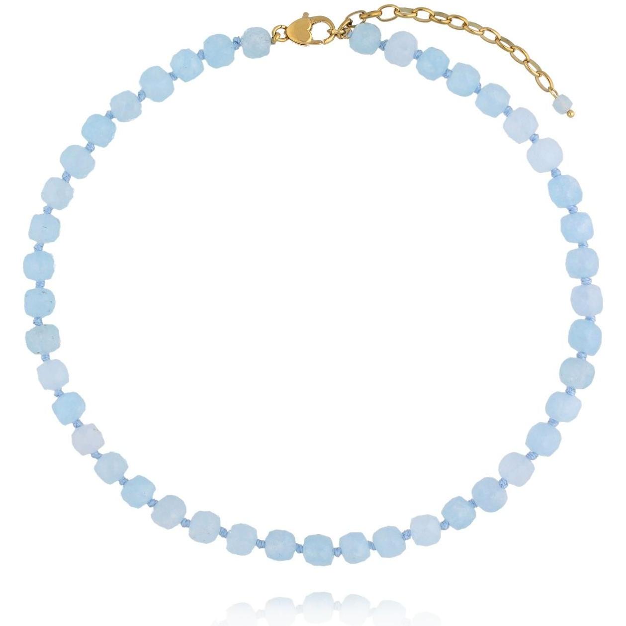 Naszyjnik z błękitnych jadeitów Aquamarine By Dziubeka NPA1739 