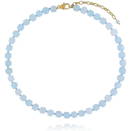 By Dziubeka NPA1739 Naszyjnik z błękitnych jadeitów Aquamarine - zdjęcie 1