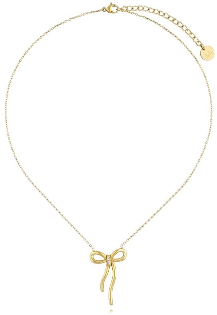 Naszyjnik z kokardką złoty Radiant Bow By Dziubeka NSA1270 