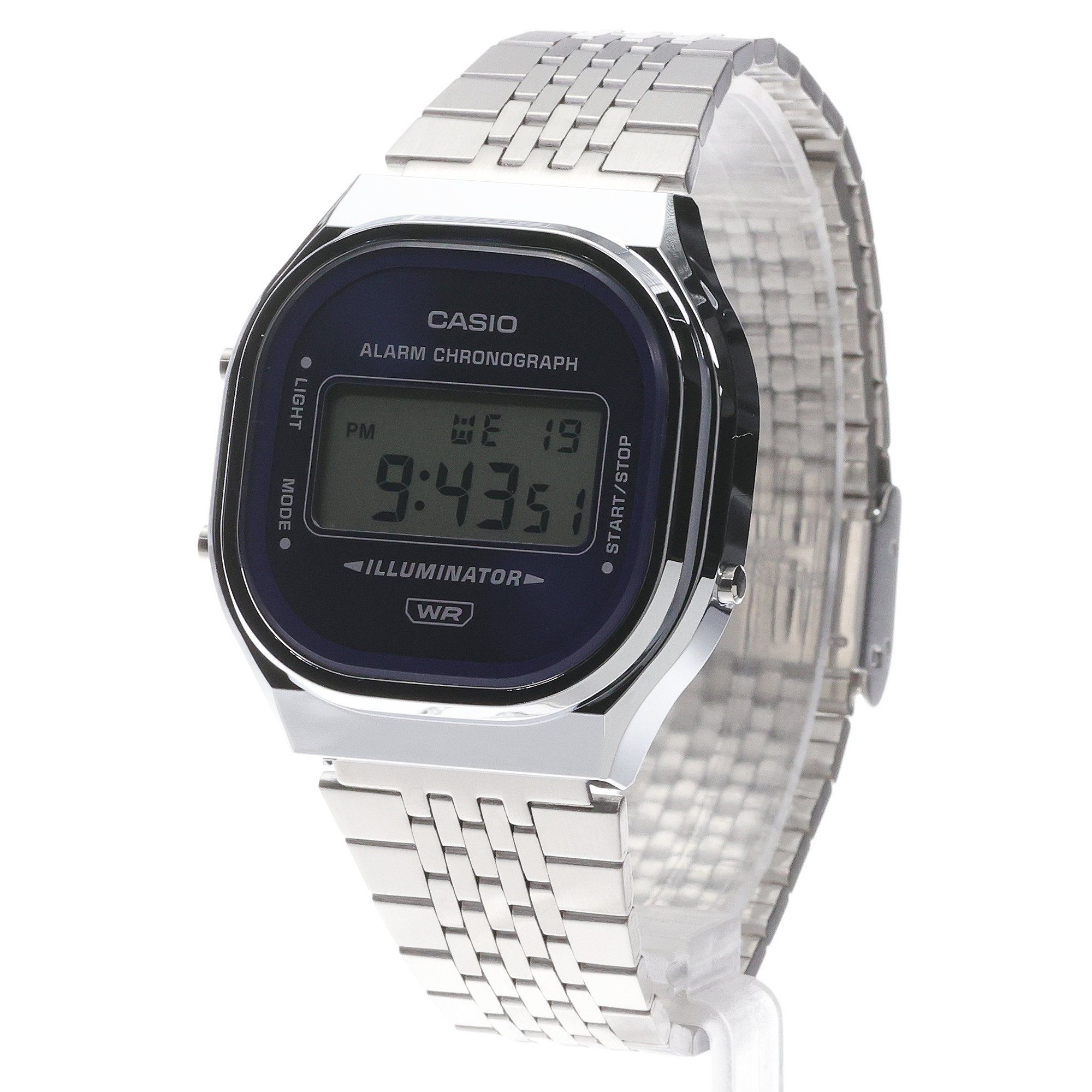 Casio A140WE-2AEF Retro sportowy zegarek srebrny - miniatura 2