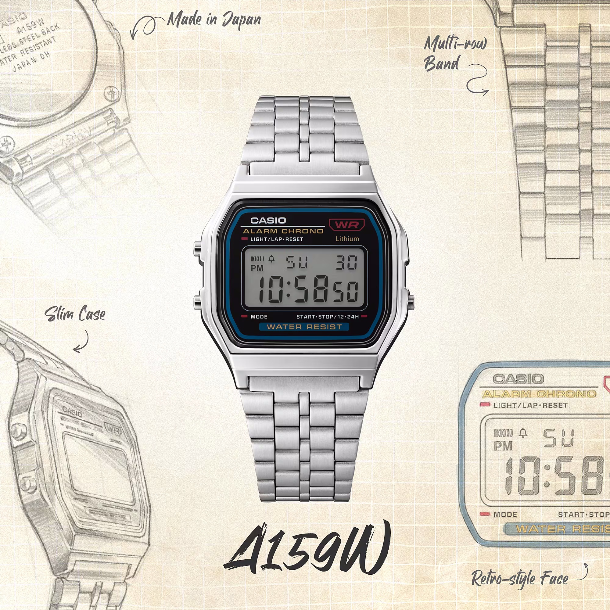 Casio A159WE-1EF zegarek - miniatura 12