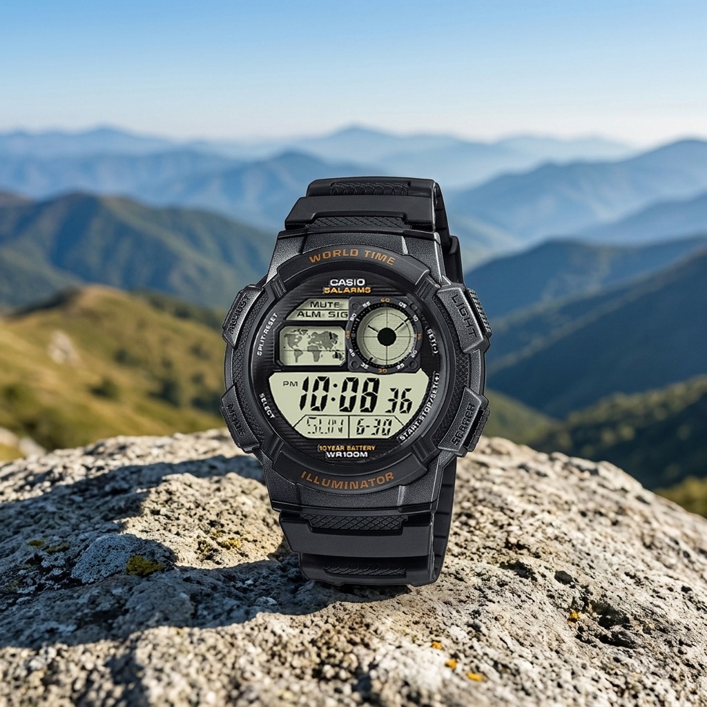 Casio AE-1000W-1AVEF zegarek czarny sportowy Sportowe pasek - miniatura 5