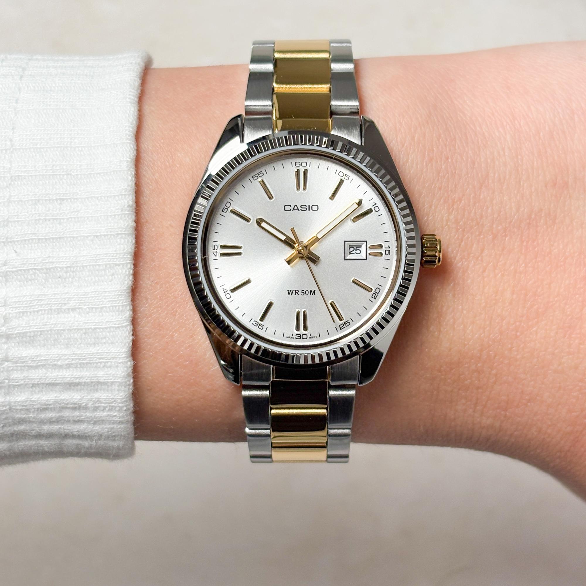 Casio LTP-1302PSG-7AVEG zegarek srebrny klasyczny Klasyczne bransoleta