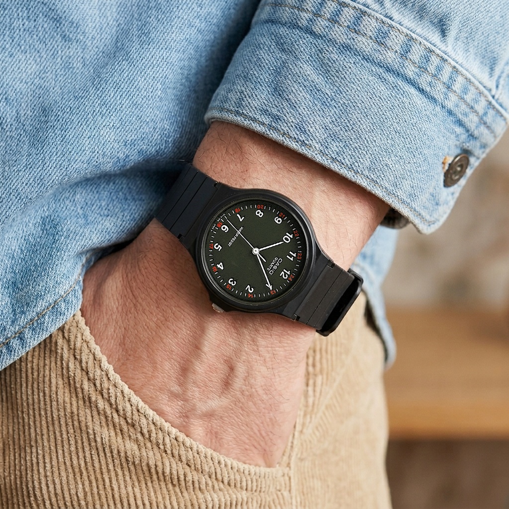Casio MQ-24-1BLLEG zegarek czarny klasyczny Klasyczne pasek