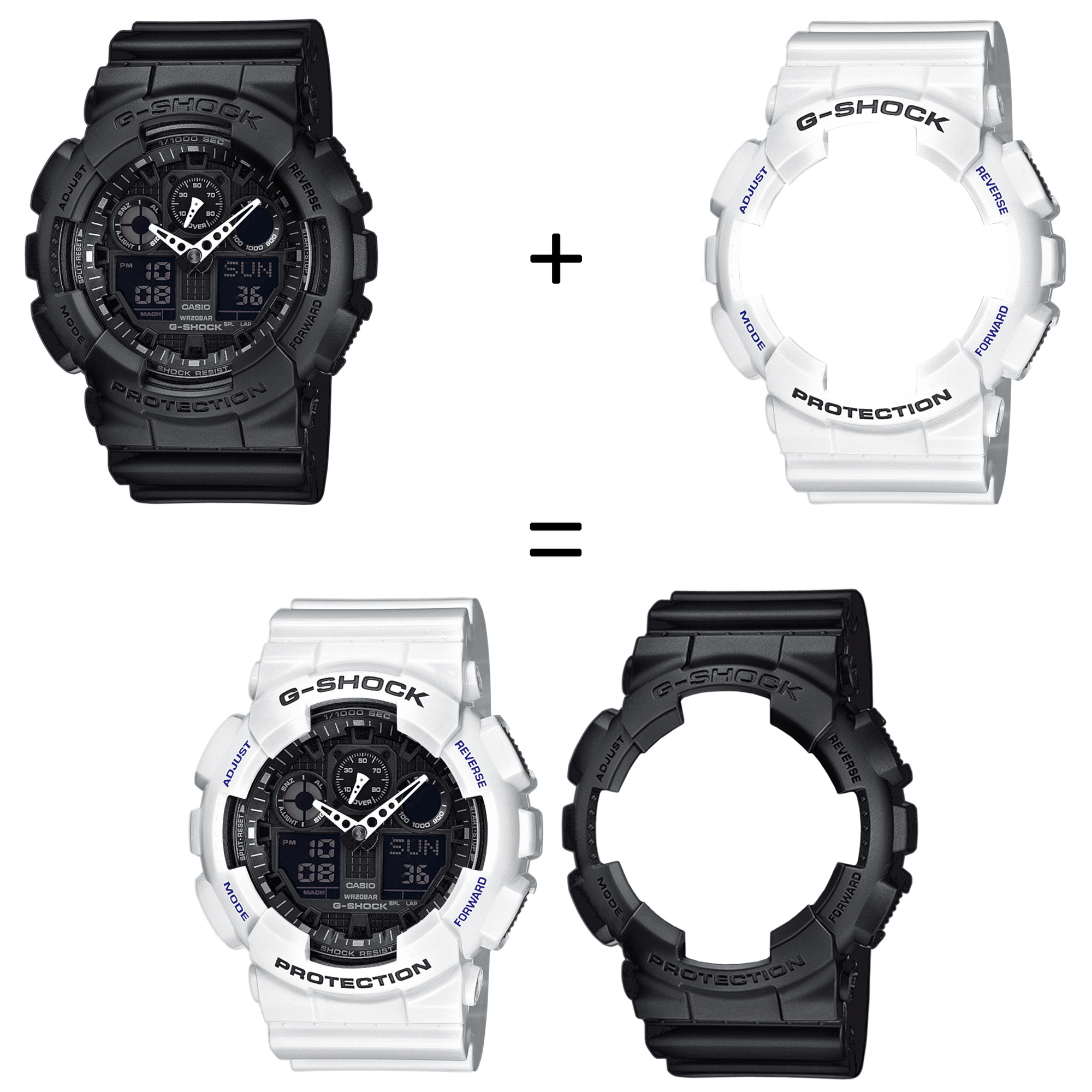 Casio SET GA-100-1A1ER + BEZEL 10347600 + PASEK 10347710 zegarek - miniatura 2