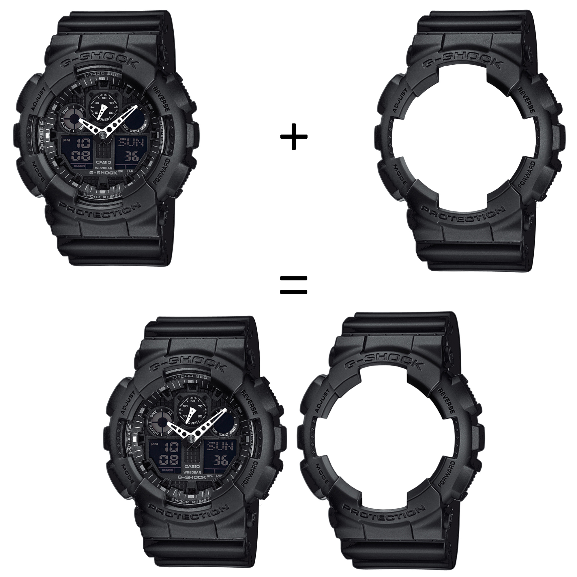 Casio SET GA-100-1A1ER + BEZEL 10358741 + PASEK 10347688 zegarek