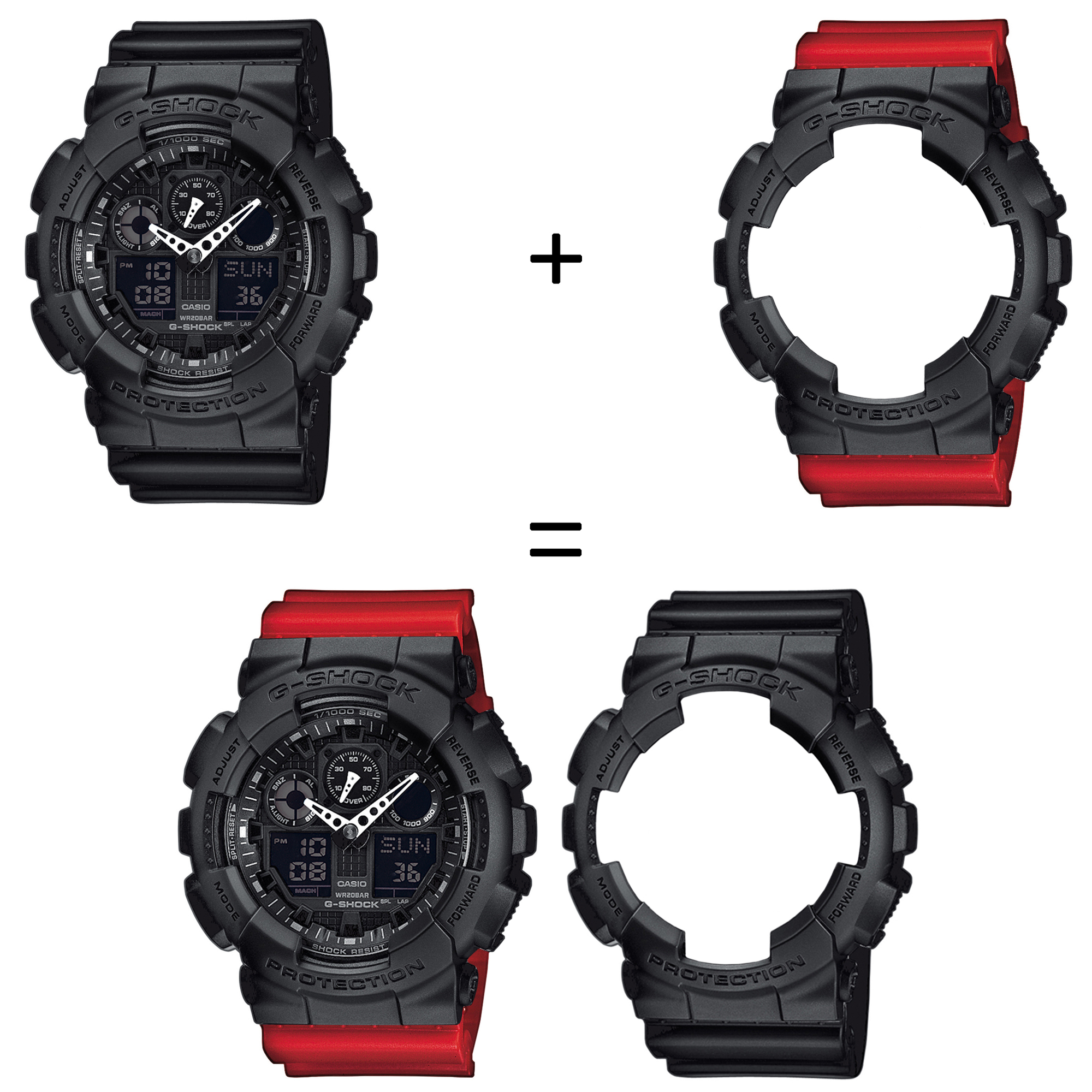 Casio SET GA-100-1A1ER + BEZEL 10358741 + PASEK 10395226 zegarek - miniatura 2