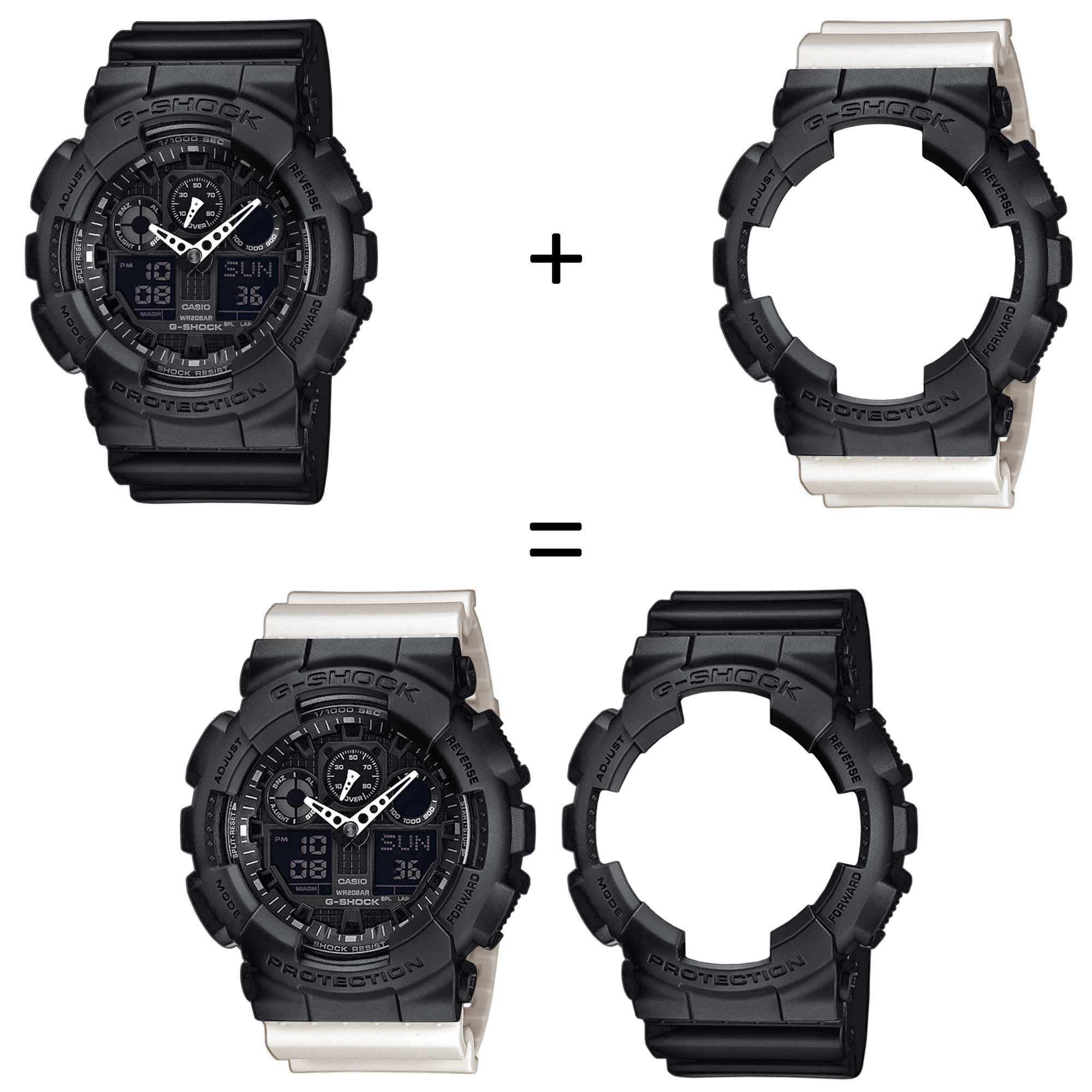 Casio SET GA-100-1A1ER + BEZEL 10358741 + PASEK 10395227 zegarek