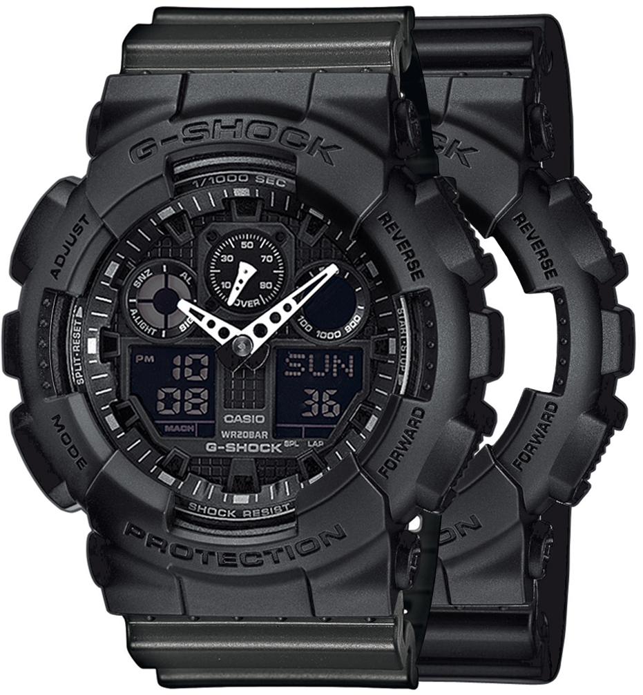  Casio G-SHOCK SET GA-100-1A1ER + BEZEL 10358741 + PASEK 10467764 