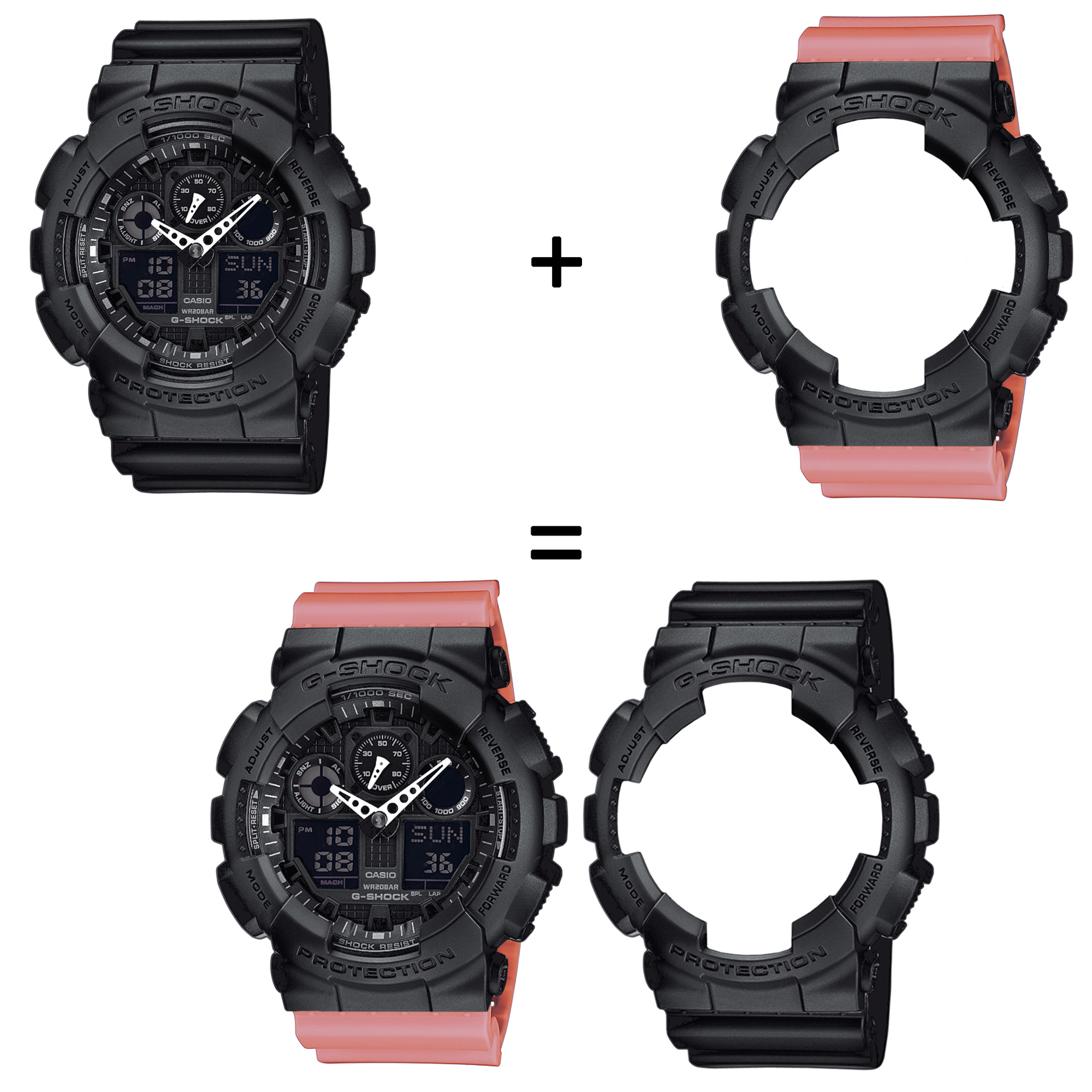 Casio SET GA-100-1A1ER + BEZEL 10358741 + PASEK 10498150 zegarek - miniatura 2