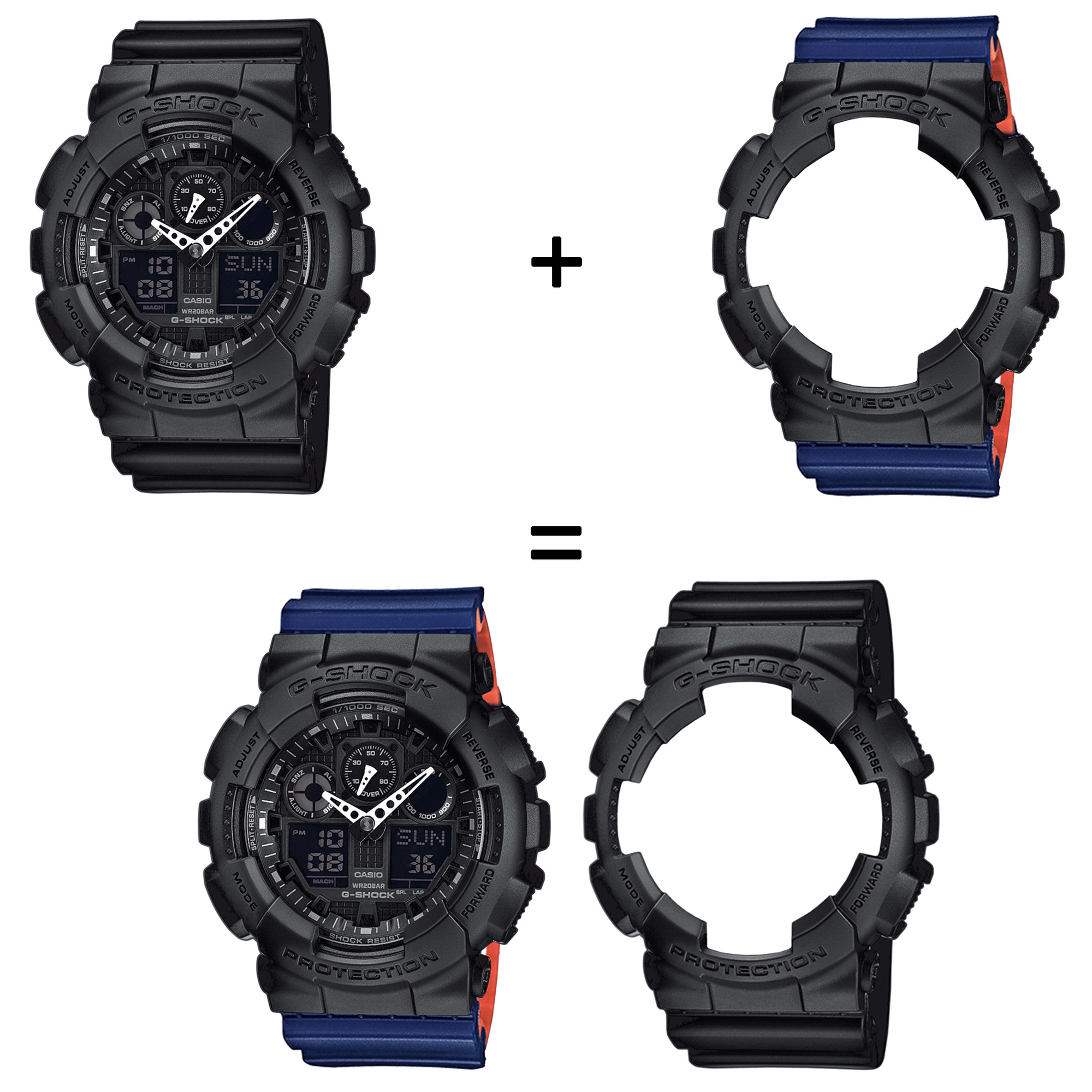 Casio SET GA-100-1A1ER + BEZEL 10358741 + PASEK 10527467 zegarek - miniatura 2