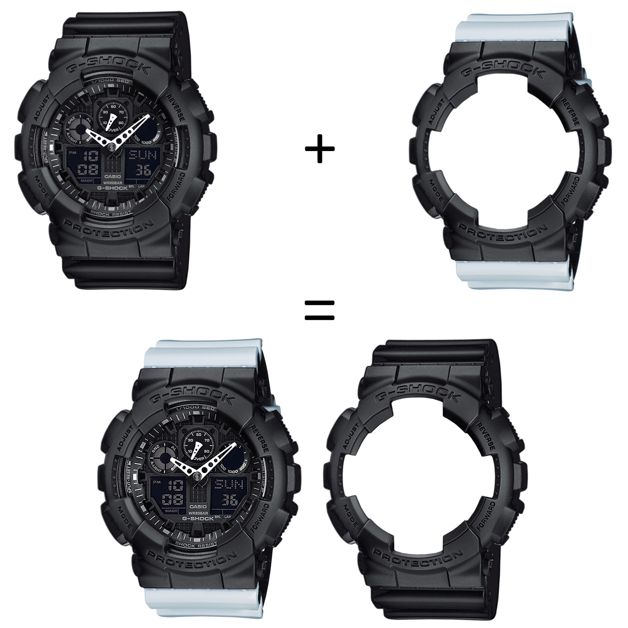 Casio SET GA-100-1A1ER + BEZEL 10358741 + PASEK 10527469 zegarek