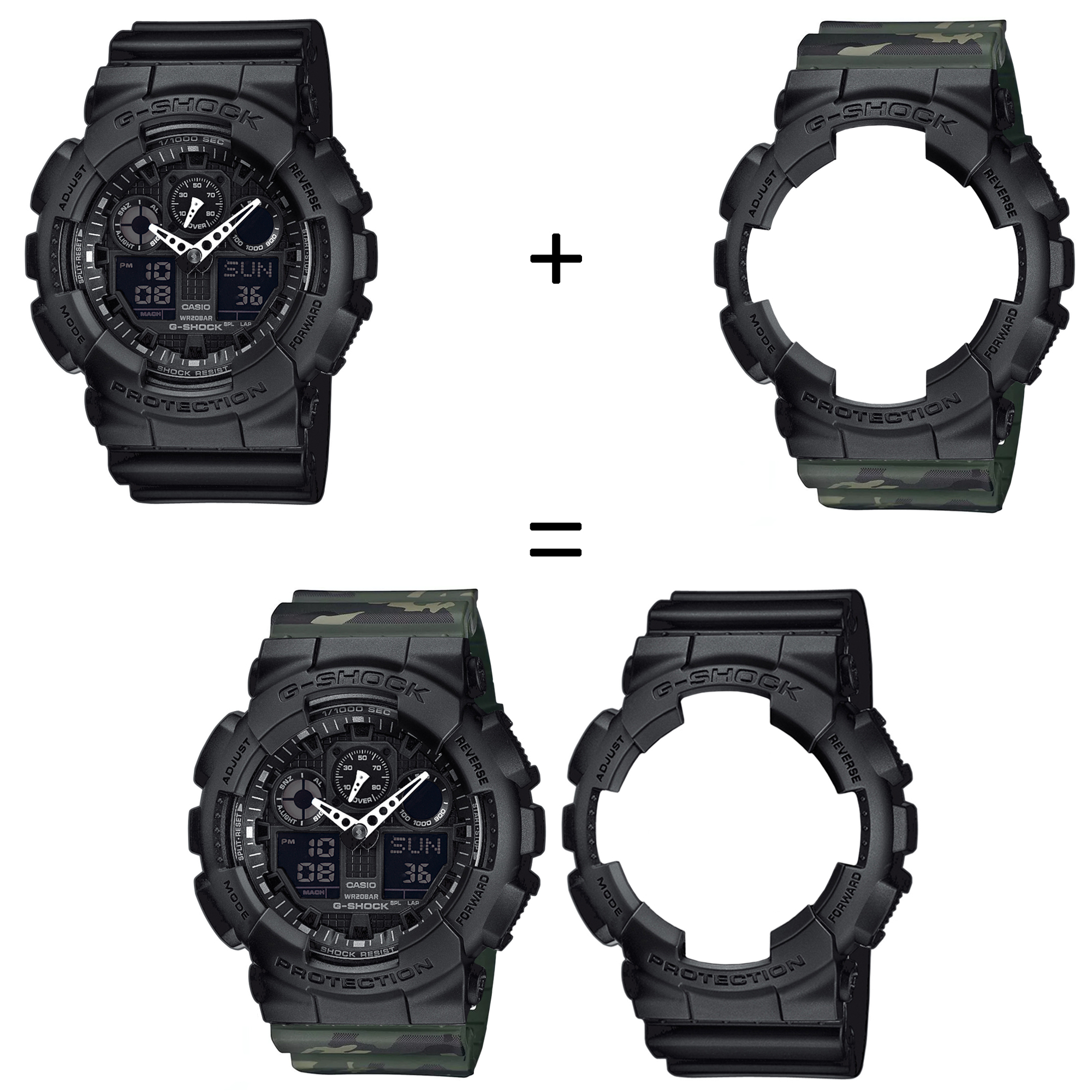 Casio SET GA-100-1A1ER + BEZEL 10358741 + PASEK 10561429 zegarek - miniatura 2