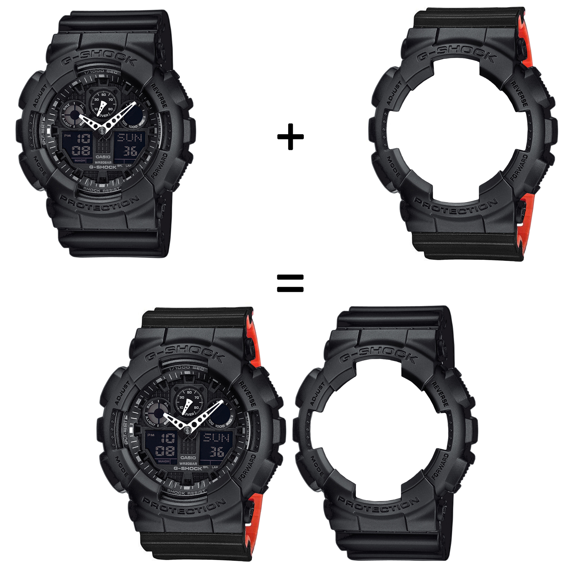 Casio SET GA-100-1A1ER + BEZEL 10358741 + PASEK 10577142 zegarek
