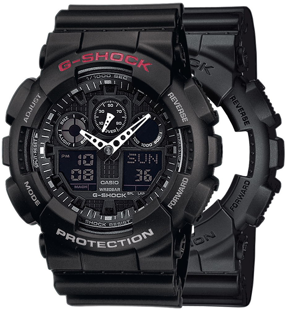  Casio G-SHOCK SET GA-100-1A1ER + BEZEL 10378531 + PASEK 10347688 