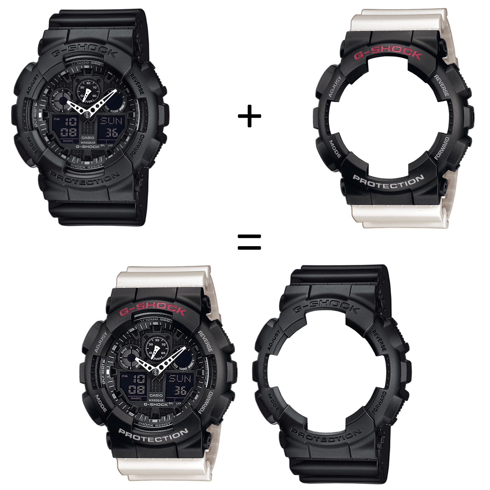 Casio SET GA-100-1A1ER + BEZEL 10378531 + PASEK 10395227 zegarek - miniatura 2