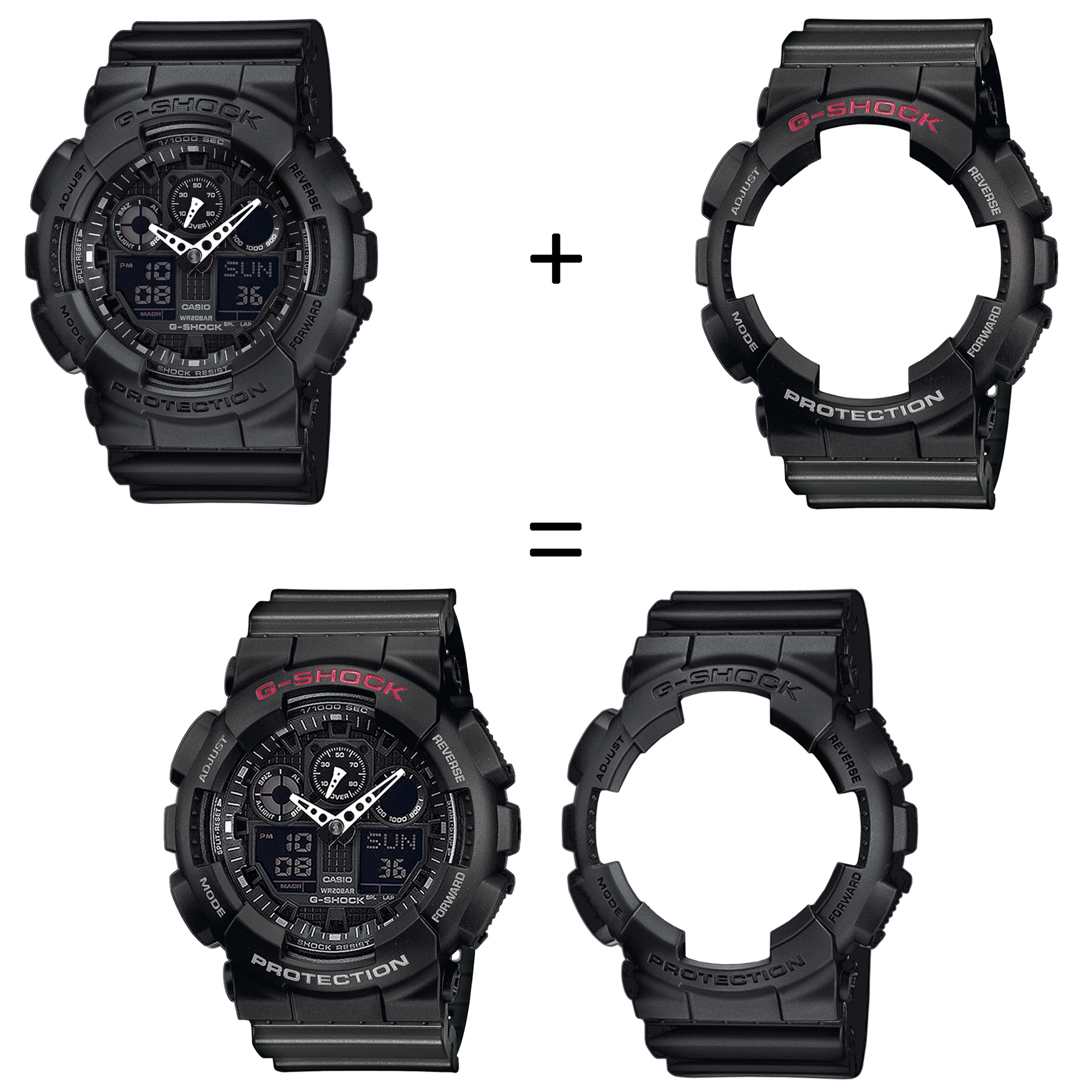 Casio SET GA-100-1A1ER + BEZEL 10378531 + PASEK 10467764 zegarek