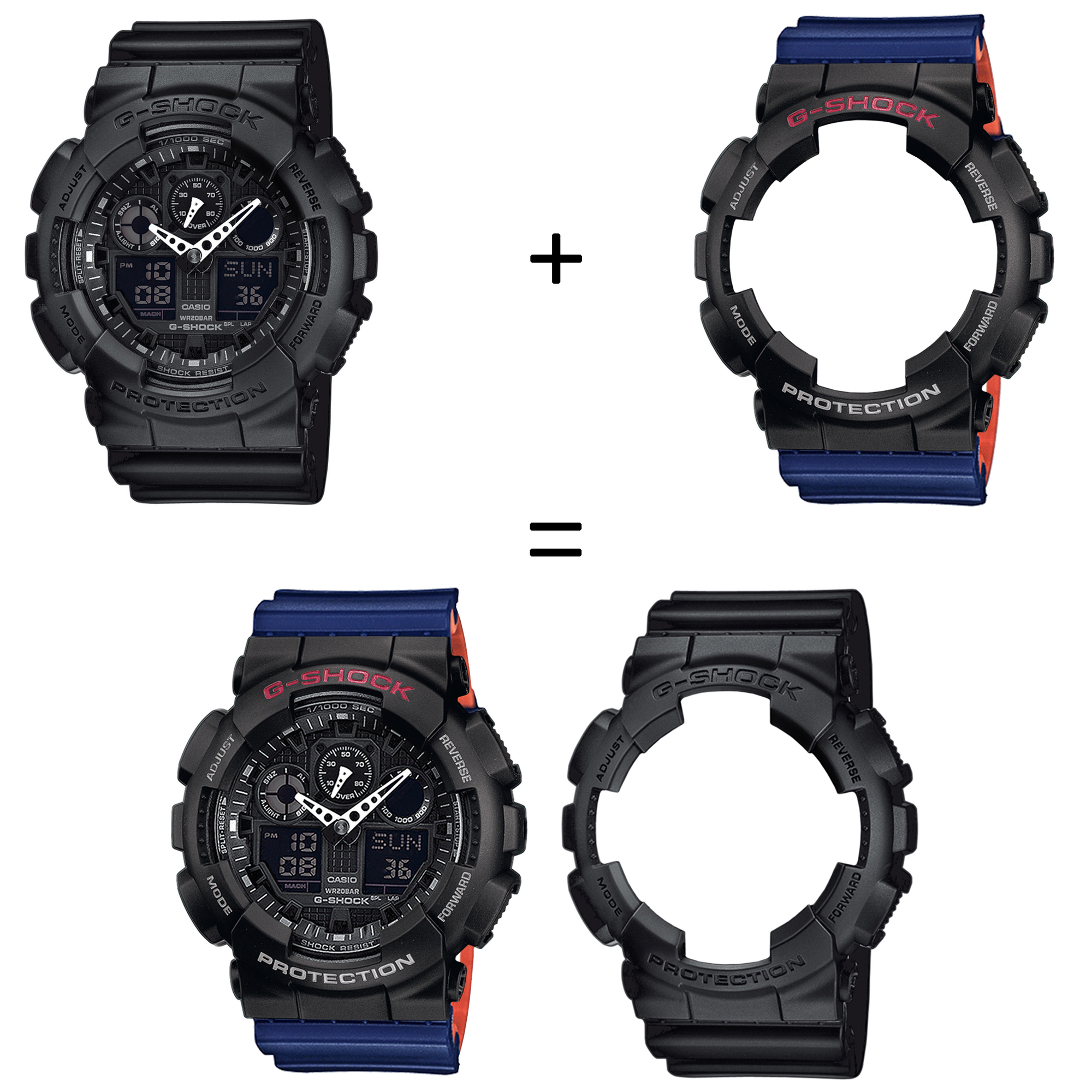 Casio SET GA-100-1A1ER + BEZEL 10378531 + PASEK 10527467 zegarek - miniatura 2