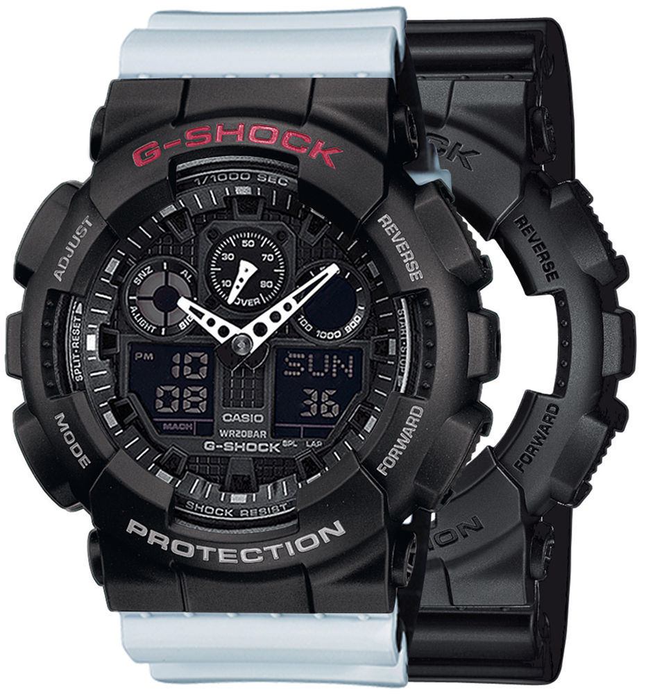  Casio G-SHOCK SET GA-100-1A1ER + BEZEL 10378531 + PASEK 10527469 