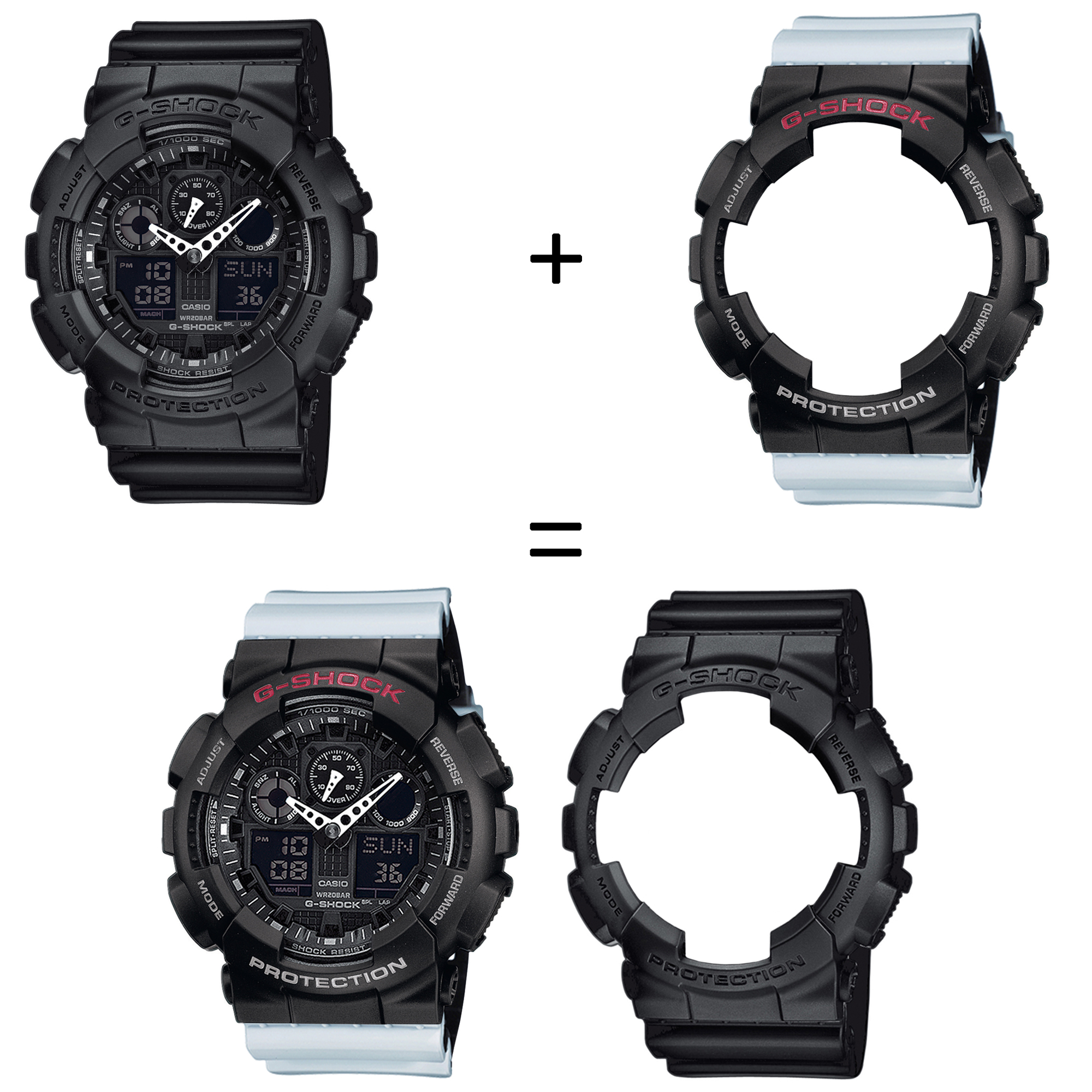 Casio SET GA-100-1A1ER + BEZEL 10378531 + PASEK 10527469 zegarek - miniatura 2