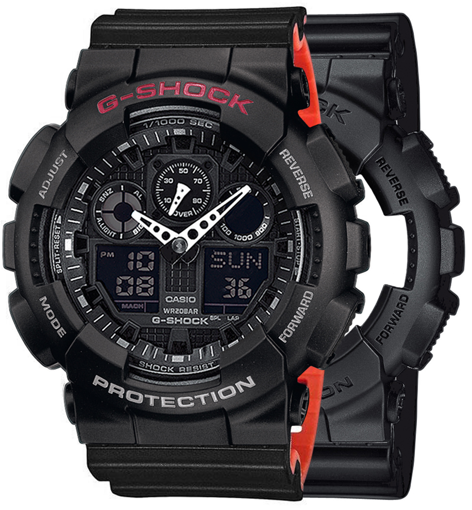  Casio G-SHOCK SET GA-100-1A1ER + BEZEL 10378531 + PASEK 10577142 