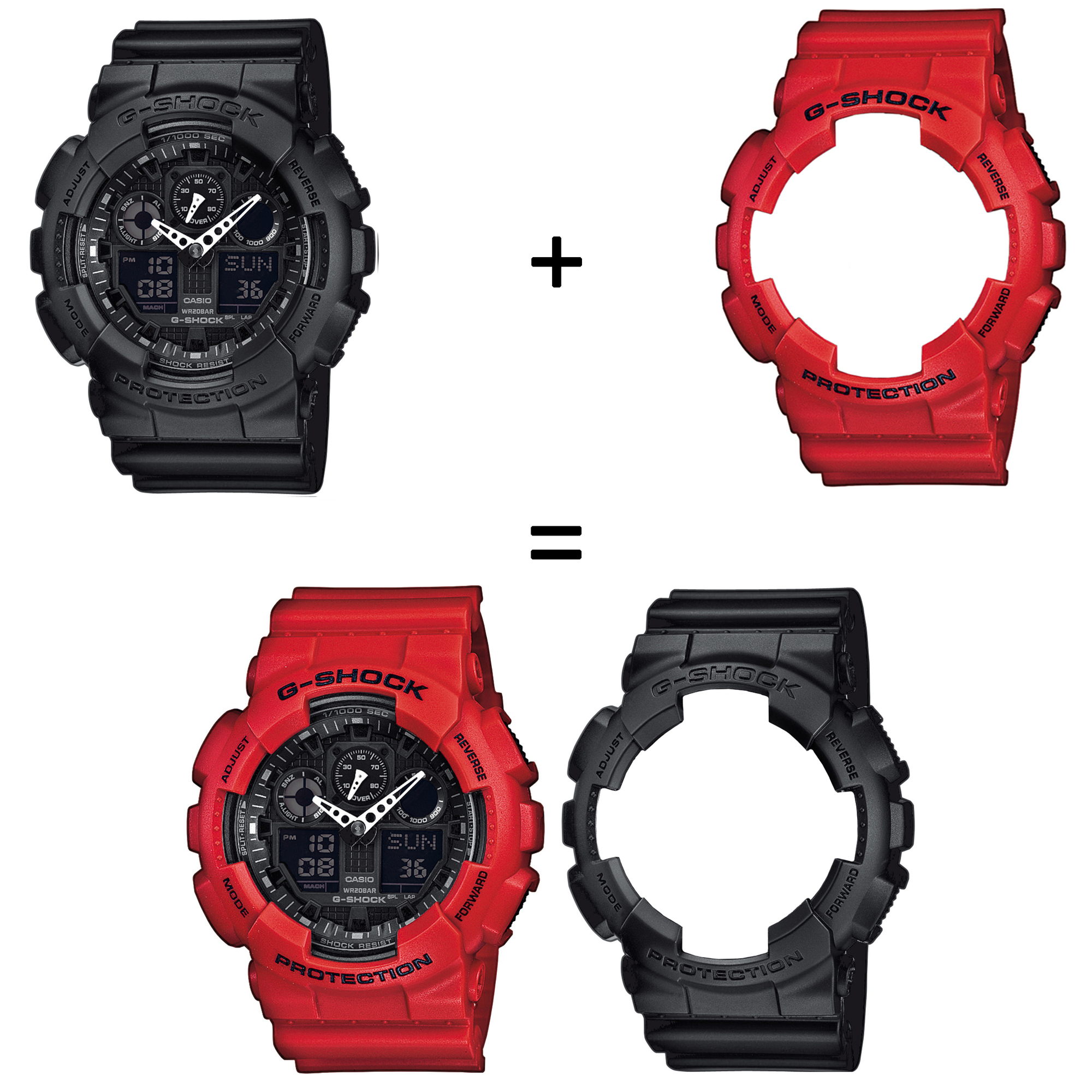 Casio SET GA-100-1A1ER + BEZEL 10395289 + PASEK 10395226 zegarek - miniatura 2
