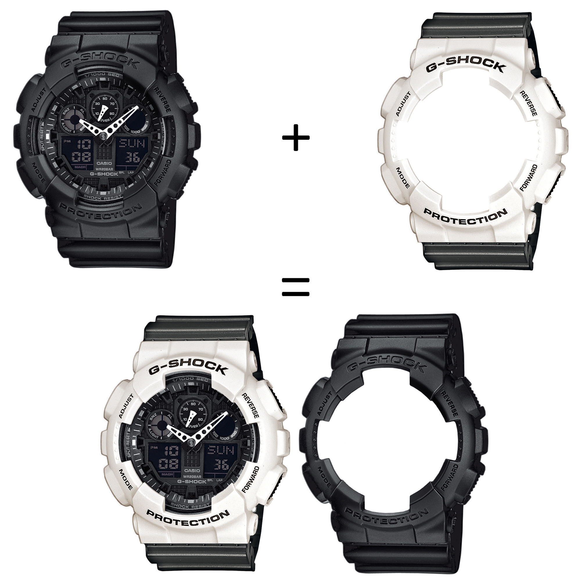 Casio SET GA-100-1A1ER + BEZEL 10395292 + PASEK 10467764 zegarek