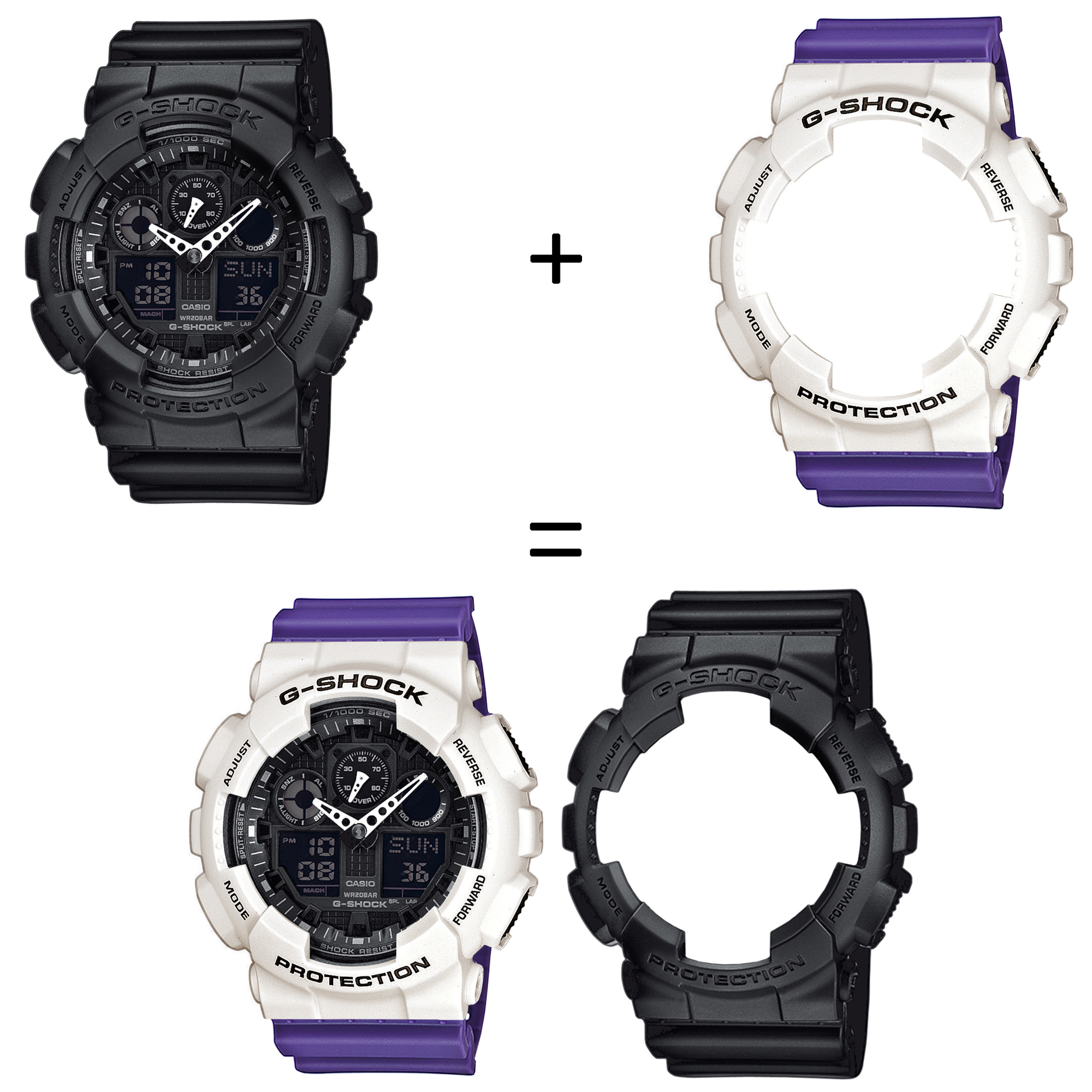Casio SET GA-100-1A1ER + BEZEL 10395292 + PASEK 10498156 zegarek - miniatura 2