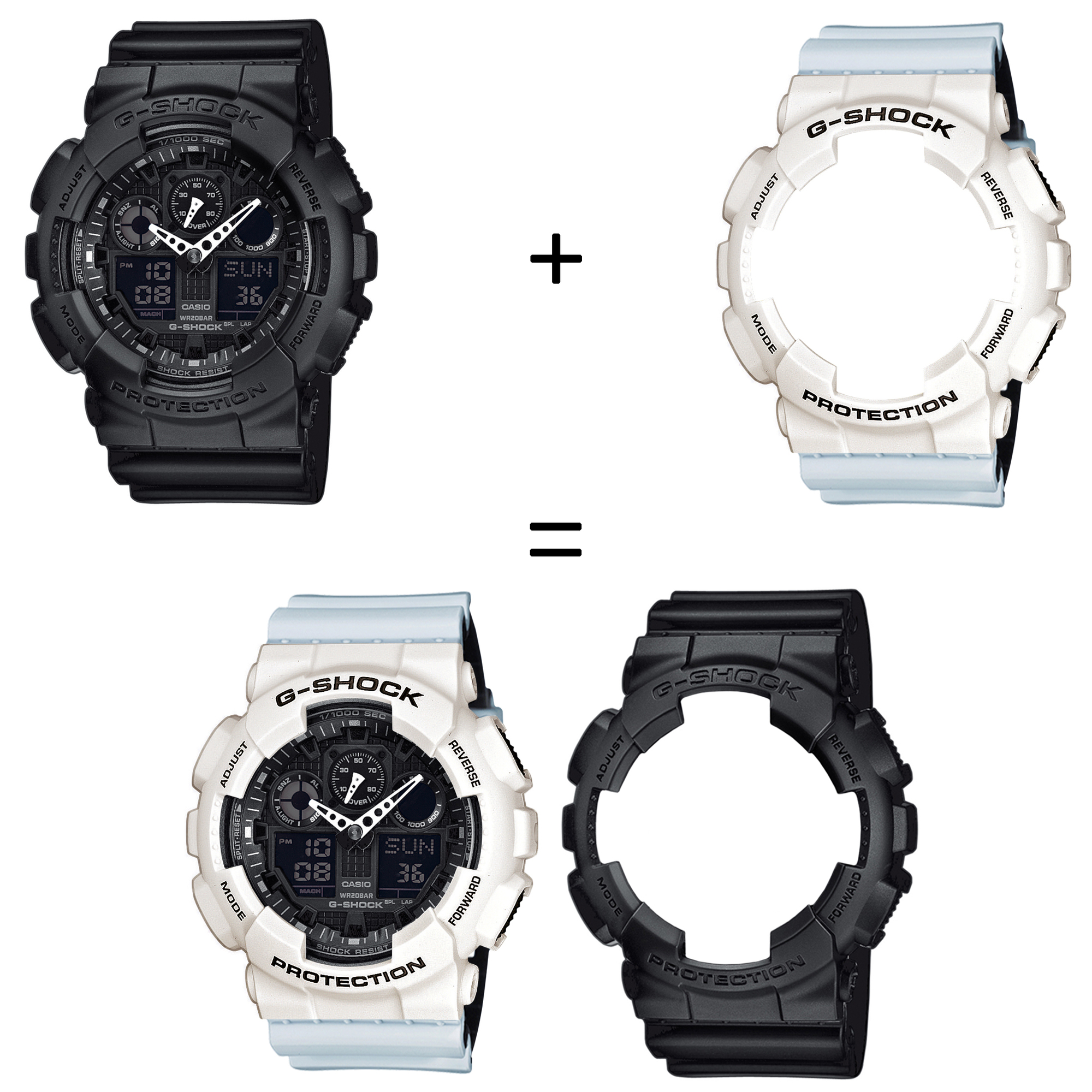 Casio SET GA-100-1A1ER + BEZEL 10395292 + PASEK 10527469 zegarek - miniatura 2