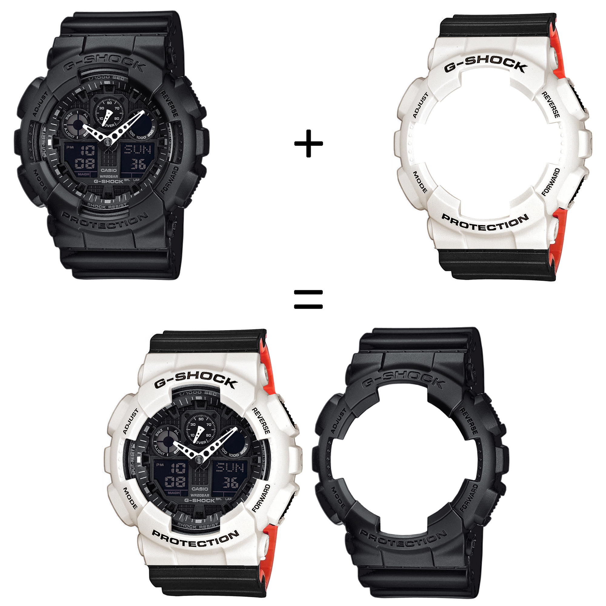 Casio SET GA-100-1A1ER + BEZEL 10395292 + PASEK 10577142 zegarek - miniatura 2